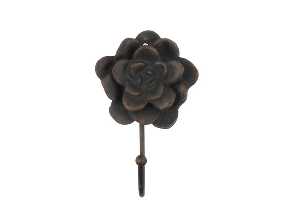 Handcrafted Rustic Copper Cast Iron Decorative Rose Hook 7" from Hampton Creations Handcrafted Rustic Copper Cast Iron Decorative Rose Hook 7" from Hampton Creations