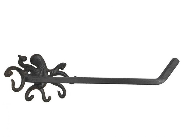 Handcrafted Cast Iron Octopus Toilet Paper Holder 11" from Hampton Creations Handcrafted Cast Iron Octopus Toilet Paper Holder 11" from Hampton Creations
