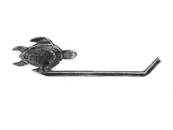 Handcrafted Antique Silver Cast Iron Sea Turtle Hand Towel Holder 10" from Hampton Creations Handcrafted Antique Silver Cast Iron Sea Turtle Hand Towel Holder 10" from Hampton Creations