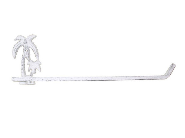 Handcrafted Whitewashed Cast Iron Palm Tree Wall Mounted Paper Towel Holder 17" from Hampton Creations Handcrafted Whitewashed Cast Iron Palm Tree Wall Mounted Paper Towel Holder 17" from Hampton Creations