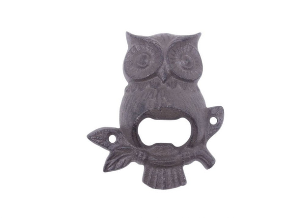 Handcrafted Cast Iron Owl Wall Mounted Bottle Opener 6" from Hampton Creations Handcrafted Cast Iron Owl Wall Mounted Bottle Opener 6" from Hampton Creations