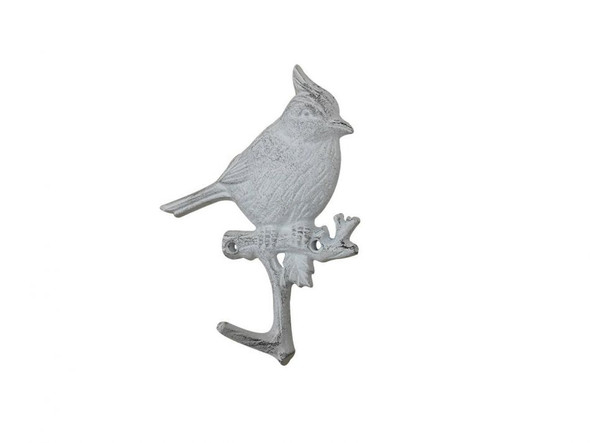 Handcrafted Whitewashed Cast Iron Baltimore Oriole Sitting on a Tree Branch Decorative Metal Wall Hook 6.5" from Hampton Creations Handcrafted Whitewashed Cast Iron Baltimore Oriole Sitting on a Tree Branch Decorative Metal Wall Hook 6.5" from Hampton Creations