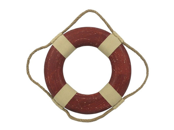 Handcrafted Vintage Red Decorative Lifering 10" from Hampton Creations Handcrafted Vintage Red Decorative Lifering 10" from Hampton Creations