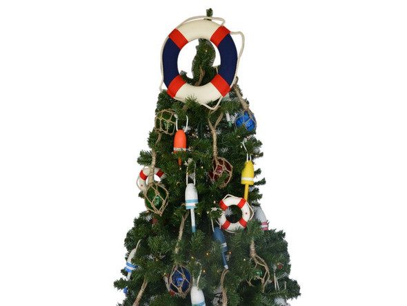 Handcrafted American Lifering Christmas Tree Topper Decoration from Hampton Creations Handcrafted American Lifering Christmas Tree Topper Decoration from Hampton Creations