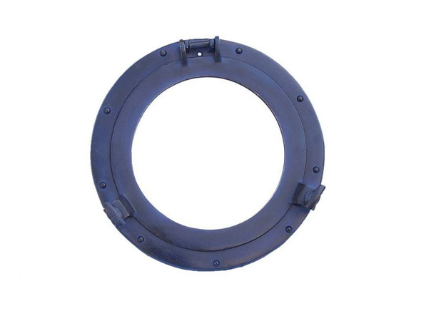 Handcrafted Rustic Blue Aluminum Deluxe Class Decorative Ship Porthole Window 12" from Hampton Creations Handcrafted Rustic Blue Aluminum Deluxe Class Decorative Ship Porthole Window 12" from Hampton Creations
