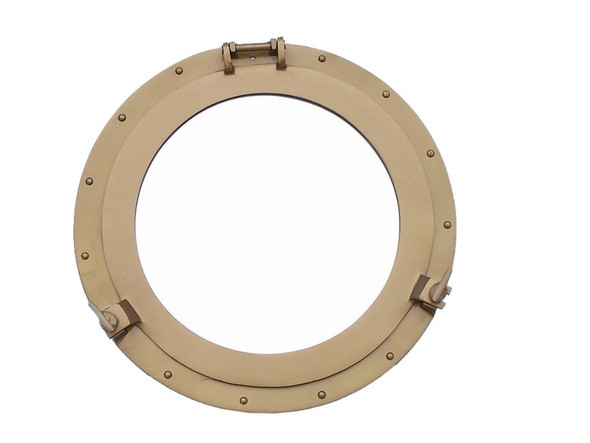 Handcrafted Antique Brass Decorative Ship Porthole Mirror 20" from Hampton Creations