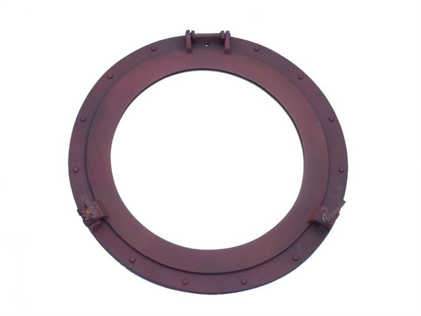 Handcrafted Rustic Aluminum Deluxe Class Decorative Ship Porthole Mirror 17" from Hampton Creations