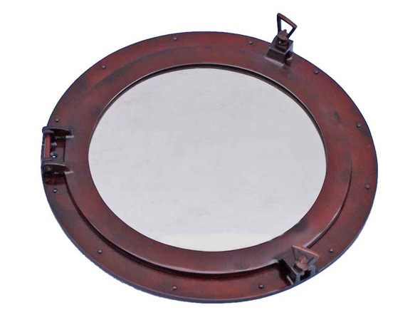 Handcrafted Deluxe Class Antique Copper Porthole Window 24" from Hampton Creations