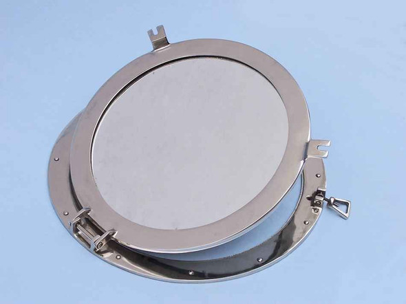 Handcrafted Chrome Decorative Ship Porthole Mirror 24" from Hampton Creations Handcrafted Chrome Decorative Ship Porthole Mirror 24" from Hampton Creations