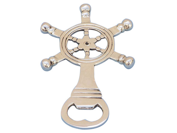Handcrafted Solid Brass Ship Wheel Bottle Opener 5" from Hampton Creations Handcrafted Solid Brass Ship Wheel Bottle Opener 5" from Hampton Creations