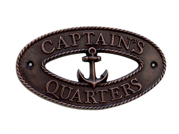 Handcrafted Antique Copper Captain's Quarters Sign 9" from Hampton Creations Handcrafted Antique Copper Captain's Quarters Sign 9" from Hampton Creations