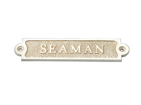 Handcrafted Solid Brass Seaman Sign 6" from Hampton Creations Handcrafted Solid Brass Seaman Sign 6" from Hampton Creations