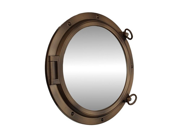 Handcrafted Bronzed Decorative Ship Porthole Mirror 24" from Hampton Creations Handcrafted Bronzed Decorative Ship Porthole Mirror 24" from Hampton Creations