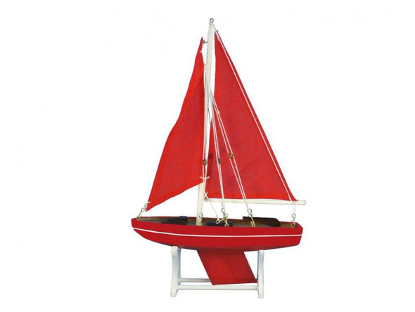 Handcrafted Wooden Decorative Sailboat Model Ruby Compass 12" from Hampton Creations