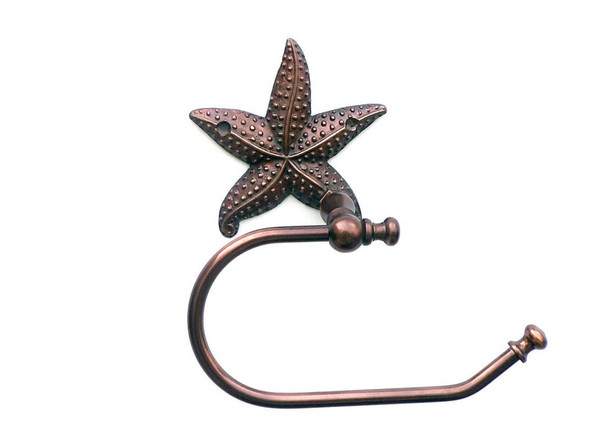 Handcrafted Antique Copper Starfish Hand Towel Holder 10" from Hampton Creations Handcrafted Antique Copper Starfish Hand Towel Holder 10" from Hampton Creations
