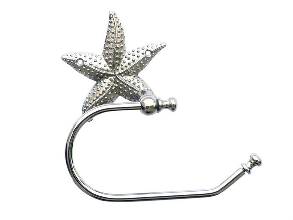 Handcrafted Chrome Starfish Toilet Paper Holder 10" from Hampton Creations Handcrafted Chrome Starfish Toilet Paper Holder 10" from Hampton Creations