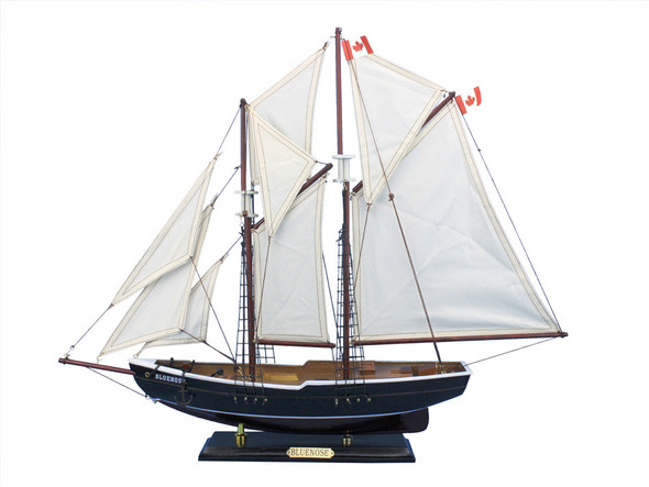 Handcrafted Wooden Bluenose Model Sailboat Decoration 24" from Hampton Creations