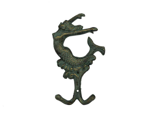 Handcrafted Antique Seaworn Bronze Cast Iron Mermaid Key Hook 6" from Hampton Creations Handcrafted Antique Seaworn Bronze Cast Iron Mermaid Key Hook 6" from Hampton Creations
