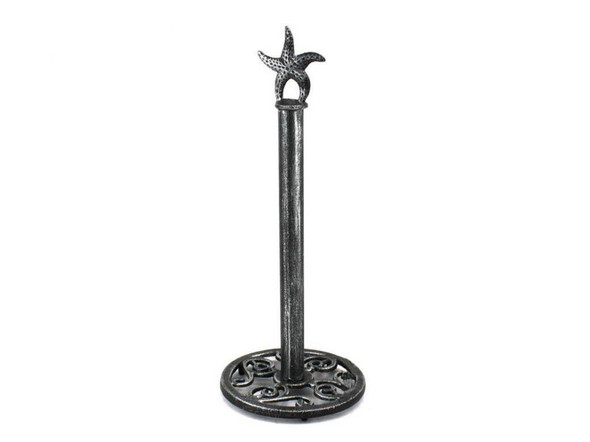Handcrafted Rustic Silver Cast Iron Starfish Extra Toilet Paper Stand 15" from Hampton Creations Handcrafted Rustic Silver Cast Iron Starfish Extra Toilet Paper Stand 15" from Hampton Creations