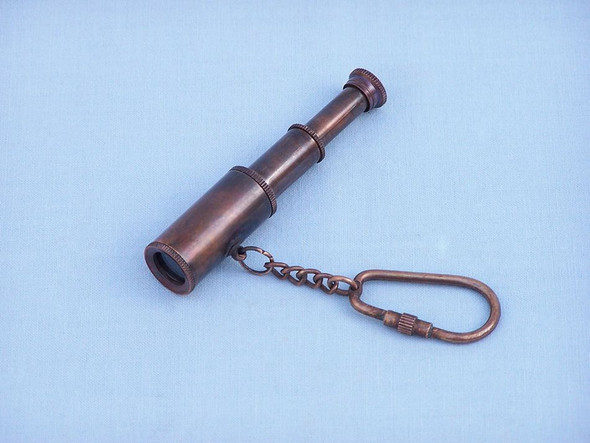 Handcrafted Antique Brass Telescope Key Chain 6" from Hampton Creations Handcrafted Antique Brass Telescope Key Chain 6" from Hampton Creations