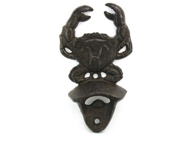 Handcrafted Cast Iron Wall Mounted Crab Bottle Opener 6" from Hampton Creations Handcrafted Cast Iron Wall Mounted Crab Bottle Opener 6" from Hampton Creations