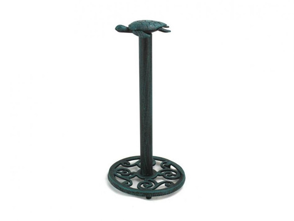 Handcrafted Seaworn Blue Cast Iron Sea Turtle Extra Toilet Paper Stand 13" from Hampton Creations Handcrafted Seaworn Blue Cast Iron Sea Turtle Extra Toilet Paper Stand 13" from Hampton Creations