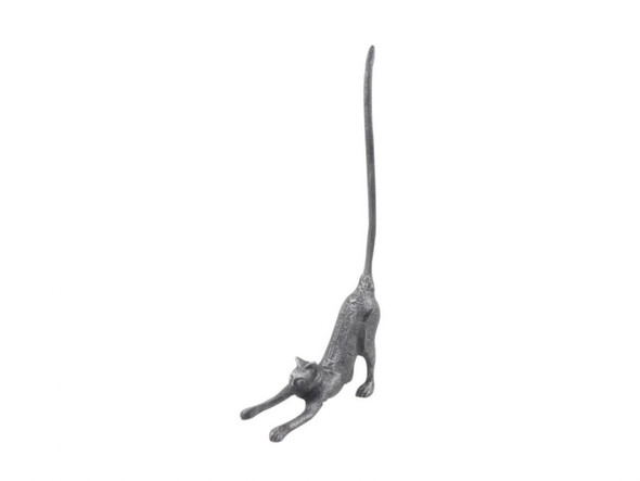 Handcrafted Rustic Silver Cast Iron Yoga Cat Bathroom Extra Toilet Paper Stand 19" from Hampton Creations Handcrafted Rustic Silver Cast Iron Yoga Cat Bathroom Extra Toilet Paper Stand 19" from Hampton Creations