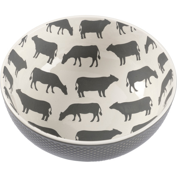 Set of 3 Farm Animal Themed Decorative Stoneware Bowls (Chicken & Cow & Sheep) from Primitives by Kathy