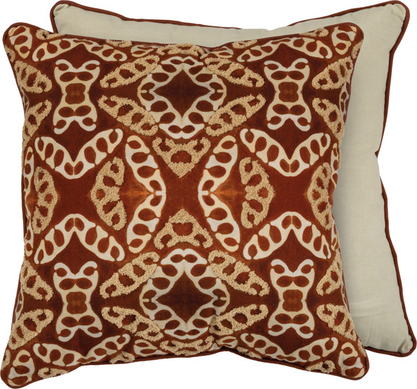 Burnt Orange Willow With Stitched Toweling Design Cotton Throw Pillow 20x20 from Primitives by Kathy