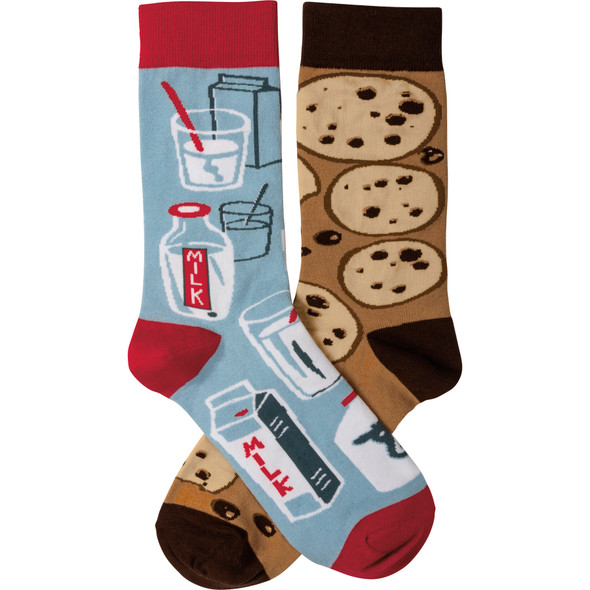 Milk & Cookies Colorfully Printed Cotton Socks from Primitives by Kathy