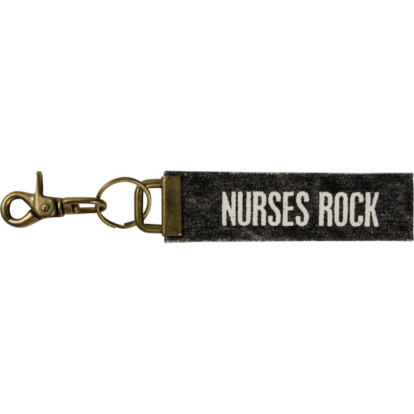 Nurses Rock Canvas Key Chain 8.75 Inch from Primitives by Kathy