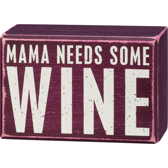 Wine Lover Mama Needs Some Wine Decorative Wooden Box Sign & Sock Set from Primitives by Kathy