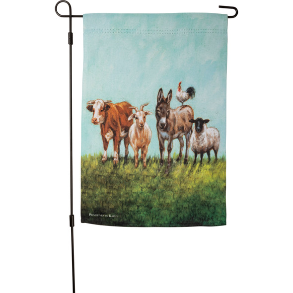 Farm House Animal Family Decorative Garden Flag 12x18 from Primitives by Kathy