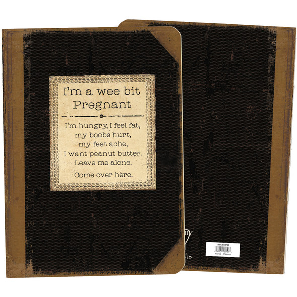 Vintage Themed I'm A Wee Bit Pregnant Journal Notebook from Primitives by Kathy