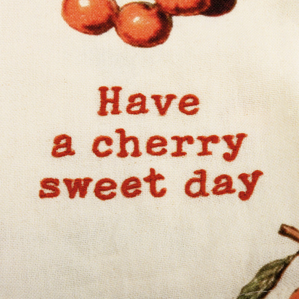 All Over Cherry Print Design Have A Cherry Sweet Day Cotton Kitchen Dish Towel 18x28 from Primitives by Kathy