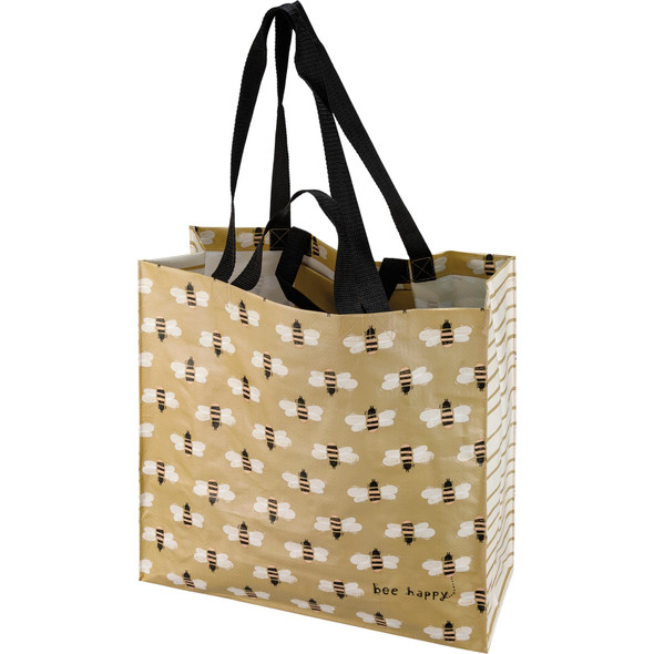 All Over Bumblebee Design Bee Happy Market Tote Bag from Primitives by Kathy