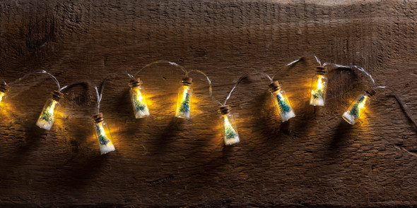 Corked Bottle Brush Trees Battery Operated Jar String Lights 36 Inch from Primitives by Kathy