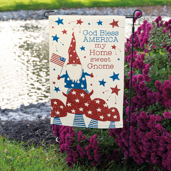 Patriotic America My Home Sweet Gnome Decorative Garden Flag 12x18 from Primitives by Kathy