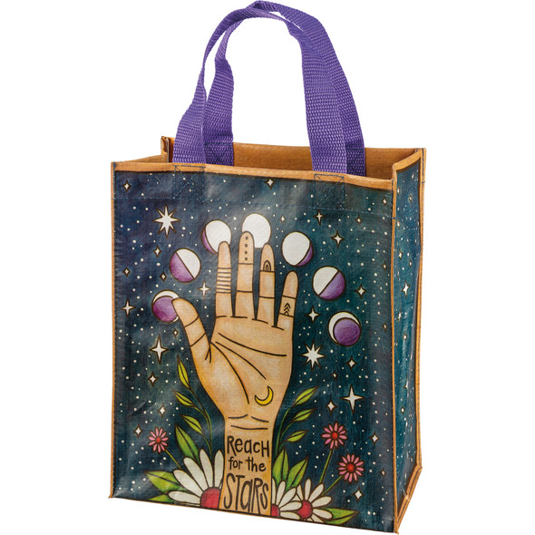 Celestial Reach For The Stars & To The Moon & Back Double Sided Daily Tote Bag from Primitives by Kathy