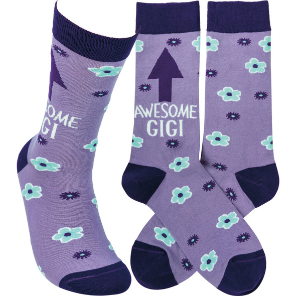 Awesome Gigi Colorfully Printed Cotton Socks from Primitives by Kathy