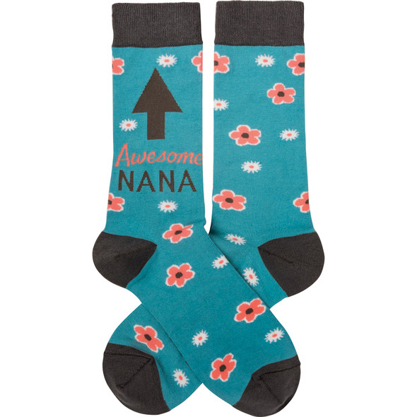 Awesome Nana Colorfully Printed Cotton Socks from Primitives by Kathy