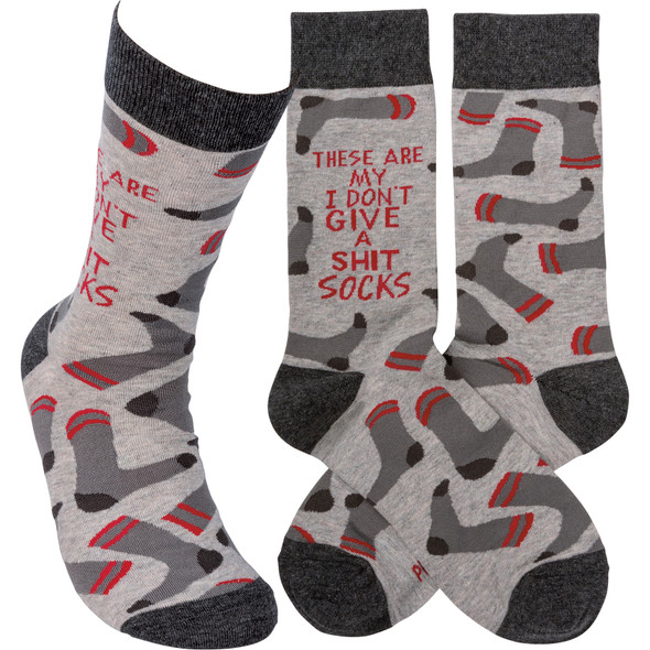 These Are My Don't Give A Shit Socks Colorfully Printed from Primitives by Kathy
