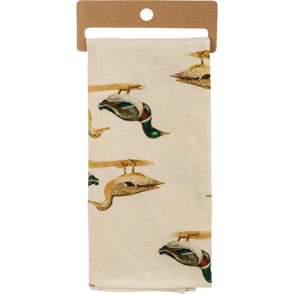 Cotton Linen Blend Kitchen Dish Towel - Vintage Inspired Design - Don't Duck With Me - 18x28 from Primitives by Kathy