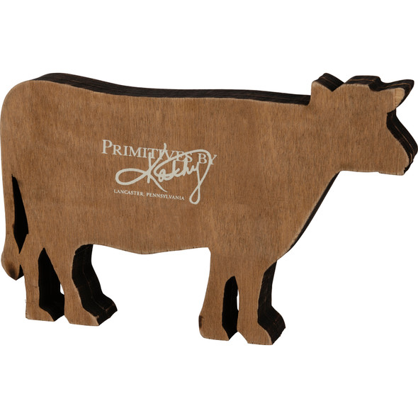 Farm Themed Dairy Cow Shaped Home Is Where The Herd Is Decorative Wooden Sign 7 Inch from Primitives by Kathy