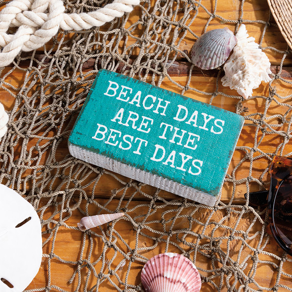 Beach Days Are The Best Days Decorative Wooden Block Sign 3.5 Inch x 2 Inch from Primitives by Kathy
