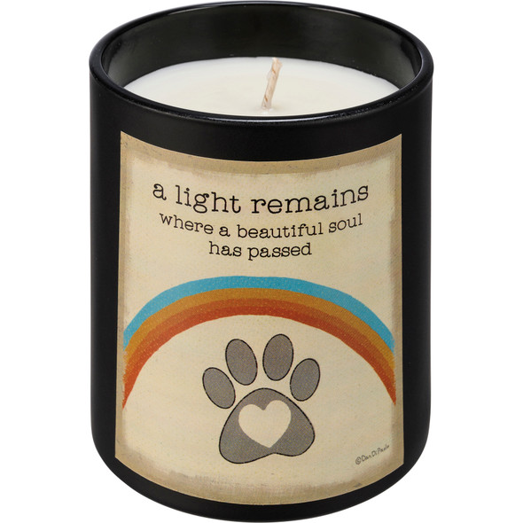 Dog Bereavement A Light Remains A Beautiful Soul Passed Glass Jar Candle (French Vanilla Scent) from Primitives by Kathy