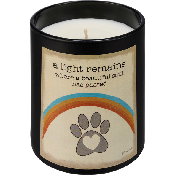 Dog Bereavement A Light Remains A Beautiful Soul Passed Glass Jar Candle (French Vanilla Scent) from Primitives by Kathy