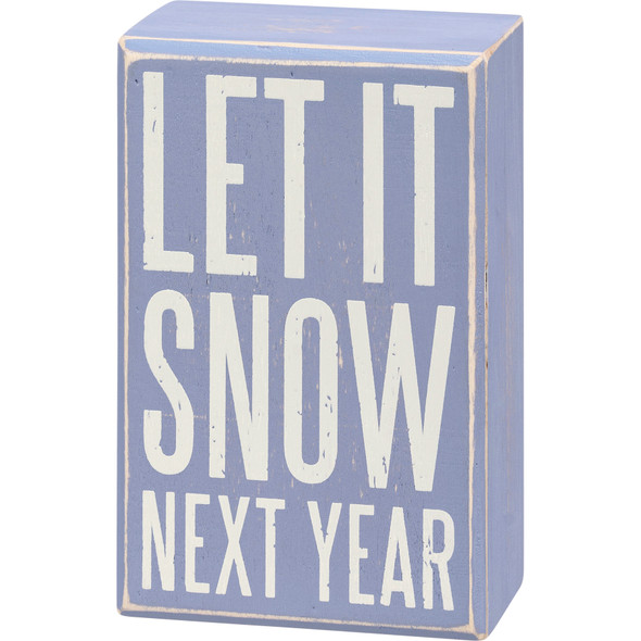 Let It Snow Next Year Decorative Wooden Box Sign & Socks Gift Set from Primitives by Kathy