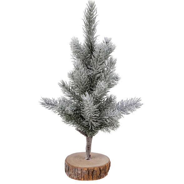 Small Artificial Lighted Pine Tree With Frosty Coating (Battery Operated) 13 Inch from Primitives by Kathy