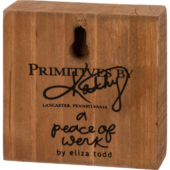 Colorful Floral Design Watch Over All The Small Things Decorative Wooden Block Sign 3x3 from Primitives by Kathy